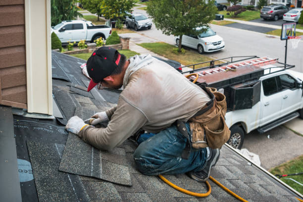 Professional Gutter Installation technician working in Winthrop, MN